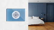 Kit da 5 Prese Smart wifi OiT PLUS - vetro colore azzurro. Accendi e spegni i tuoi elettrodomestici da remoto